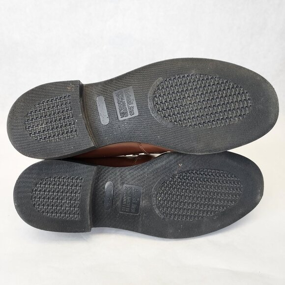 Bates Lites Brown Leather Oxford Shoes Men's 8 Non Marking Oil Resistant US Navy - Picture 13 of 14